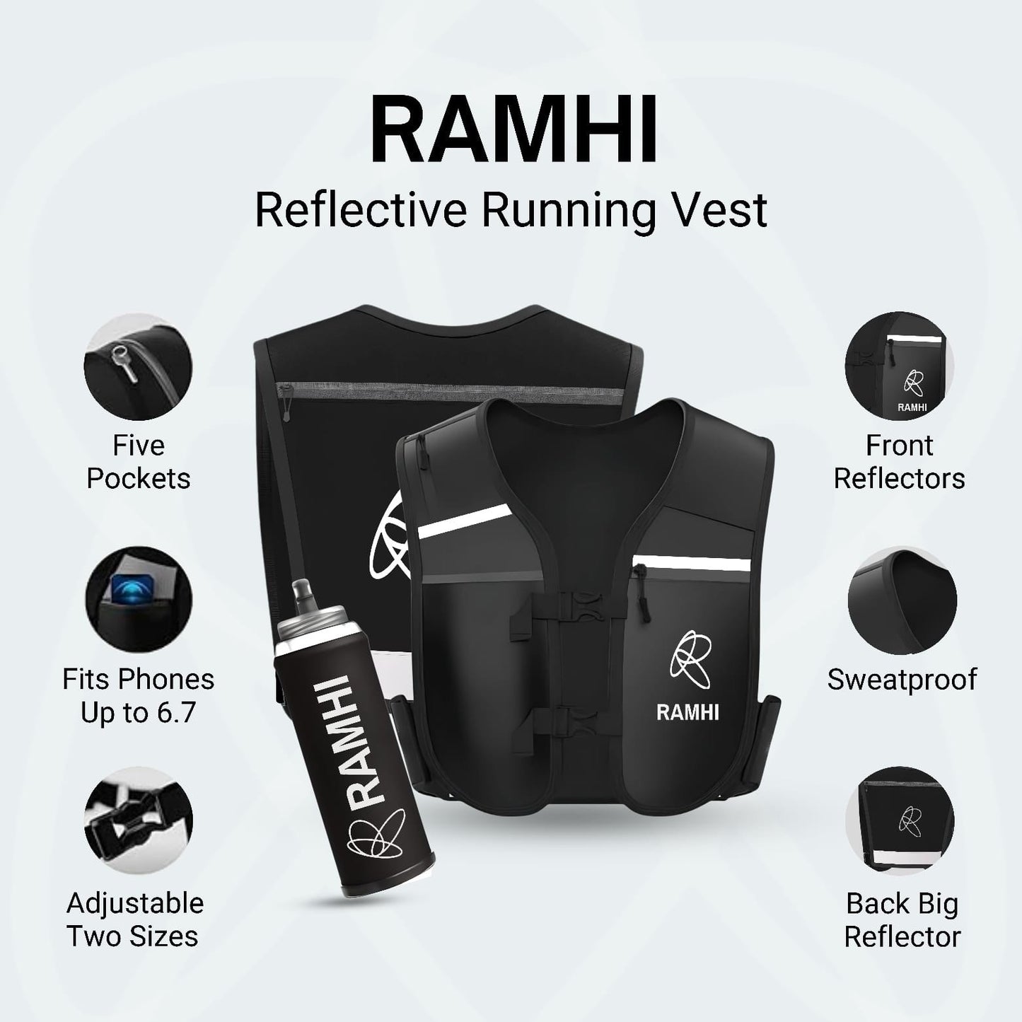Ramhi Running Hydration Vest With Bottle - Brand New - Exclusive!