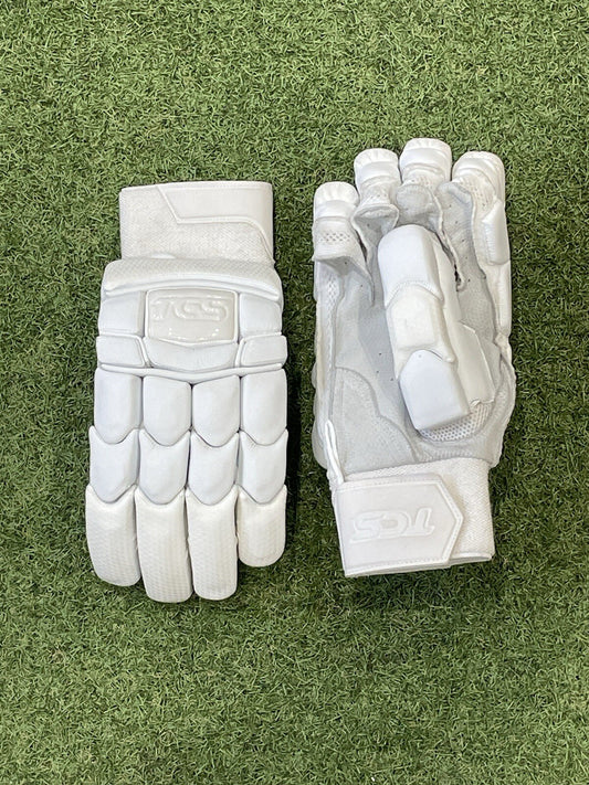 TCS Pro Edition All White Batting Gloves - Brand New - Left Hand Men's Size