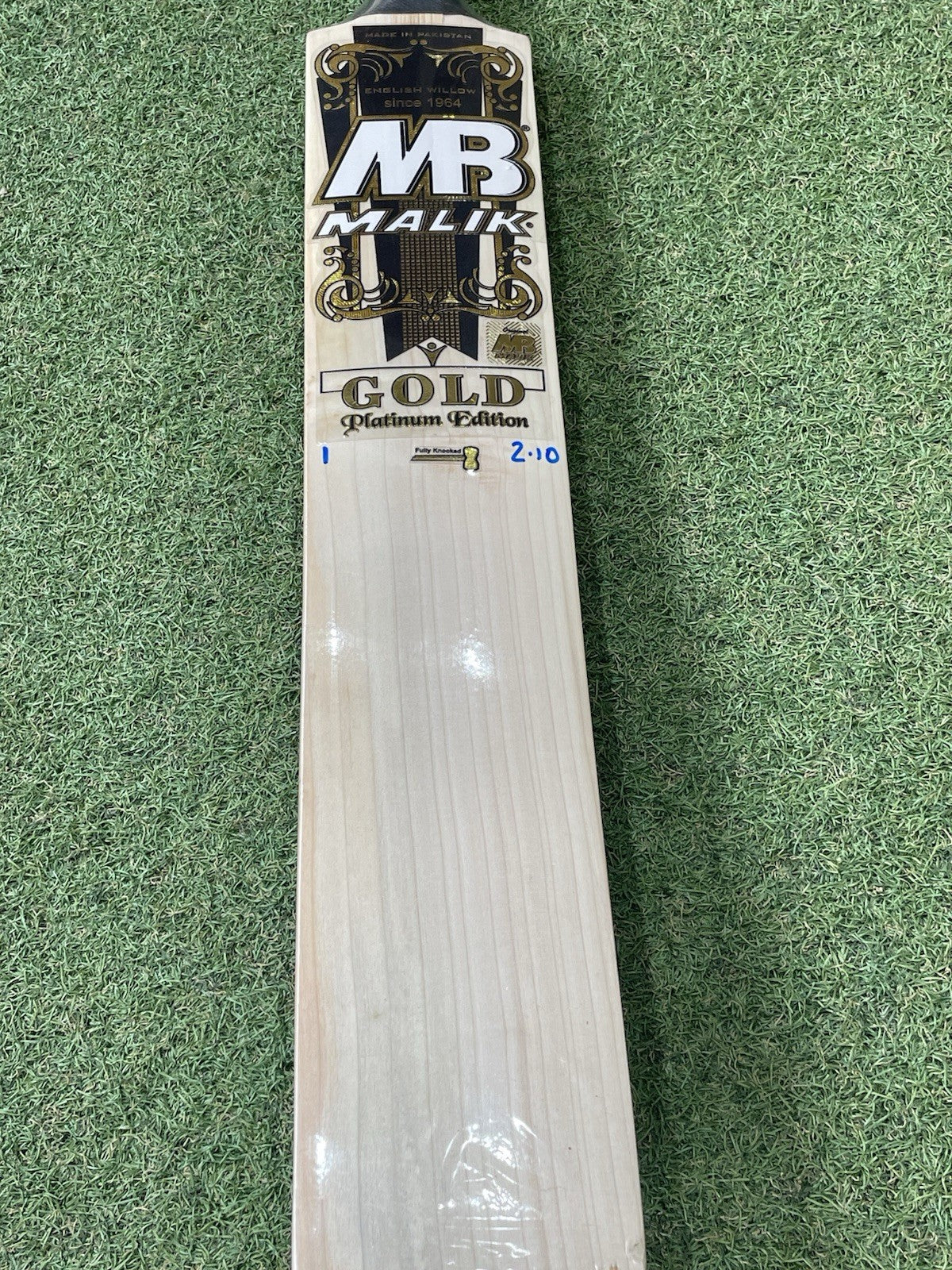 MB Malik Gold Platinum Edition Cricket Bat - Brand New - 2lb 10mm - Nice Grains!