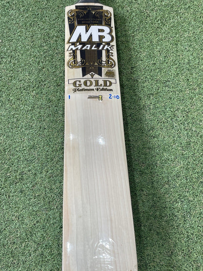 MB Malik Gold Platinum Edition Cricket Bat - Brand New - 2lb 10mm - Nice Grains!