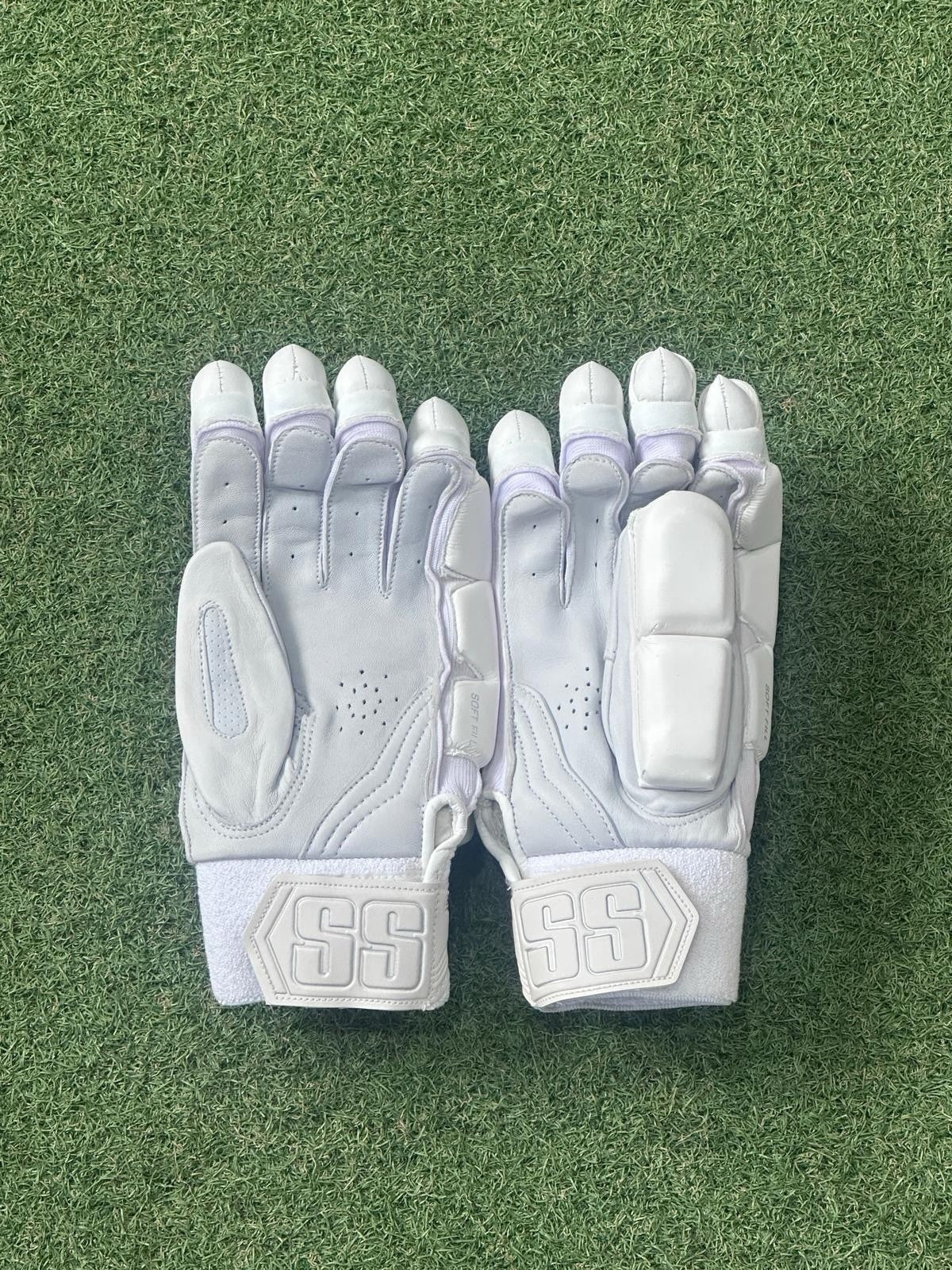 SS Custom All White Batting Gloves - Brand New - Right Hand Large Mens Size