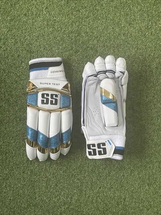 SS Super Test Blue Gold Batting Gloves