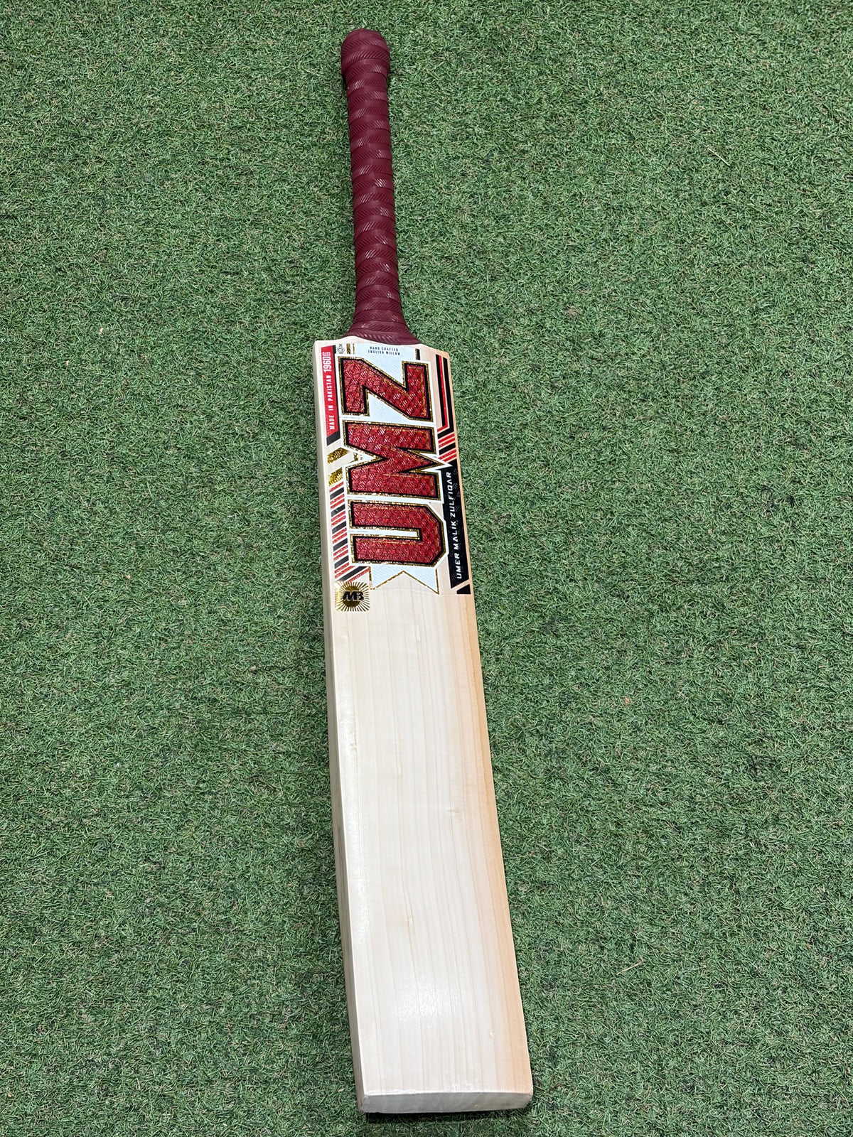 MB Malik UMZ Red Custom Cricket Bat (2lb 10oz)
