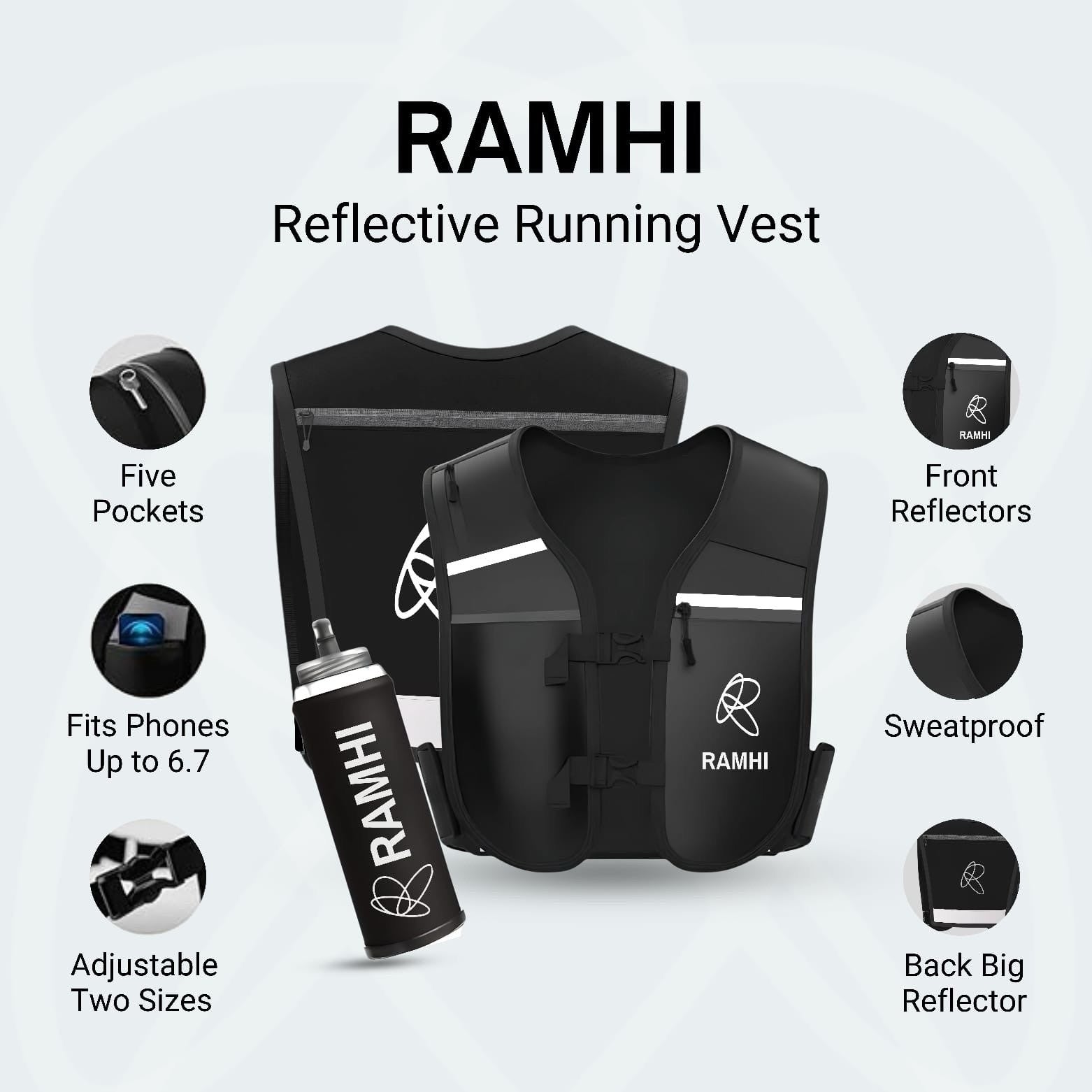 Ramhi Running Hydration Vest With Bottle - Brand New - Exclusive!